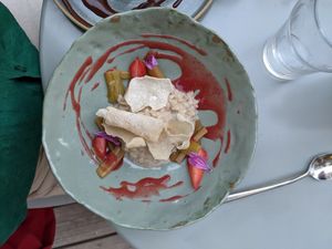 Rhubarb and strawberry at Locafé in Grenoble