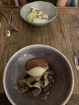 Two dessert options on the menu  at Locafé in Grenoble