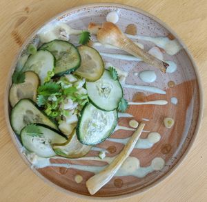 Entrée de la semaine du 1 juillet :
Concombre - Oignons - Orge - Xawaash (vegan) at Locafé in Grenoble