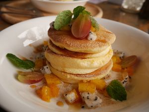 Fluffy pancakes at The Light Cuisine in Sapa
