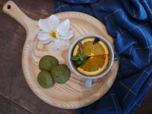 Tea & cookies set at The Light Cuisine in Sapa