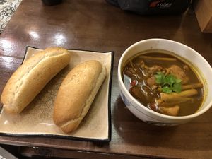 Curry with bread at Bodhi in Hanoi