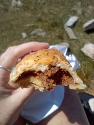 Vegan sausage roll on the fells at More? The Artisan bakery in Staveley