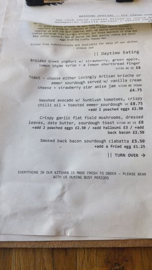 Menu 2 at Method in Kendal