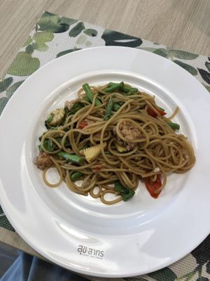 spicy spaghetti  at Sook Sathorn - Silom in Bangkok