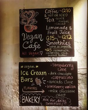 Menu at Ciao Cacao Hostel & Cafe in Flores