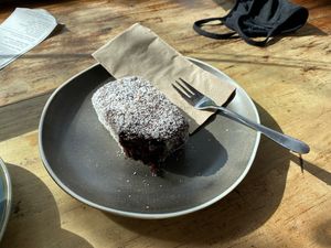 Vegan double chocolate lamington  at Sassafras in Paddington
