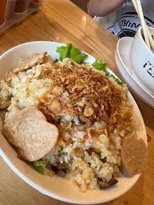 Fried rice with vegan chicken at Huong Viet in Hanoi
