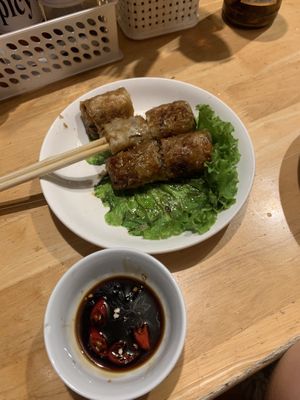 Very tasty spring rolls   at Huong Viet in Hanoi