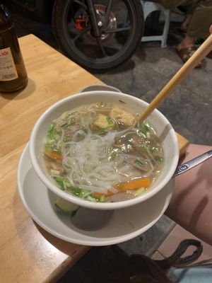 Pho with plenty of bok choy  at Huong Viet in Hanoi