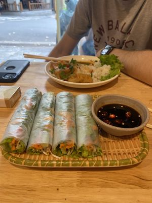 Fresh spring rolls  at Huong Viet in Hanoi