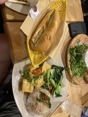 Vegan chicken bahn mi   at Huong Viet in Hanoi