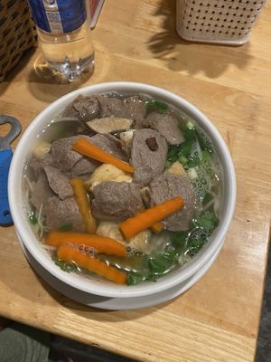 Vegan beef pho at Huong Viet in Hanoi