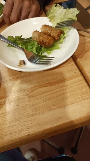 Fried vegetables spring rolls at Huong Viet in Hanoi