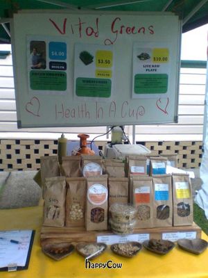 Vital Greens at Mullumbimby markets at Raw Ecstasy in Byron Bay