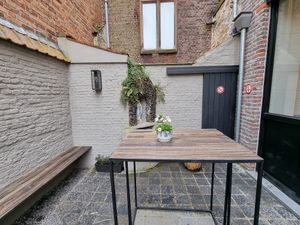 Small terrace at the back at Otto Waffle Atelier in Bruges
