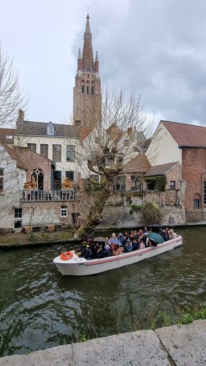 This is the view from the small terrace at the back at Otto Waffle Atelier in Bruges