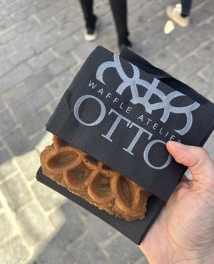 Can’t wait !  at Otto Waffle Atelier in Bruges