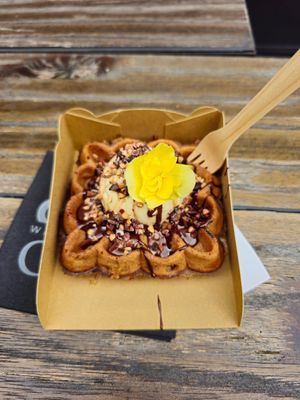 Chocolade lady waffle at Otto Waffle Atelier in Bruges