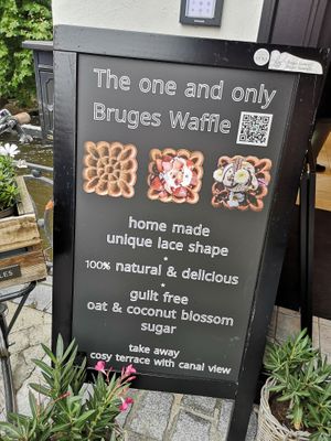 Outside at Otto Waffle Atelier in Bruges