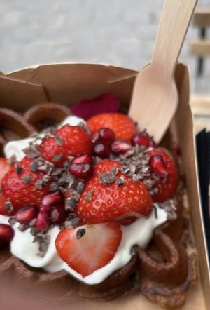 vegan waffle!  at Otto Waffle Atelier in Bruges