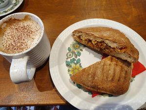 Meatball cheez panini at Conscious Cow in Worthing