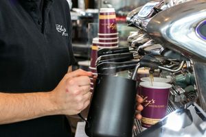 Coffee at Roly's is roast by McCabes of Wicklow. Oat, Almond and Soya and other 'milks' available.  at Roly's Bistro in Dublin