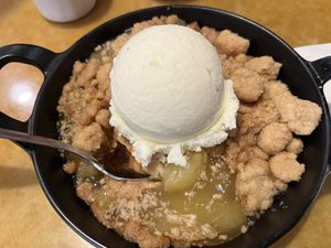 Vegan apple cobbler  at Garden Grill in Orlando