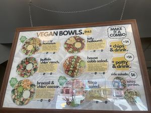 Menu for bowls  at Sorry I've Got Plants in Toronto