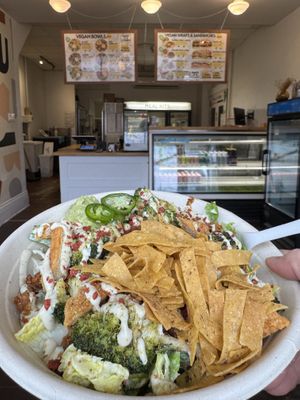 Broccoli & 'chkn' caesar with 20g protein! 😋  at Sorry I've Got Plants in Toronto