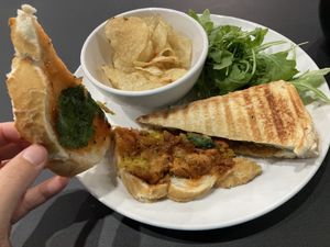 Bhaji and mango chutney! Yum.  at The Quirk Space in Olney