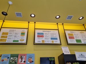 Menu at Om Juice Bar in New York City
