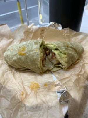 Breakfast burrito  at Om Juice Bar in New York City