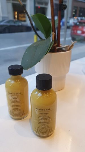 Ginger shot at Om Juice Bar in New York City
