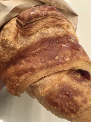 Vegan croissant (it’s filled with raspberry jam)  at Metropole QVB in Sydney