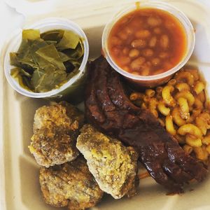 2 “Meat” Ribz n Chik’n at Compton Vegan in Carson