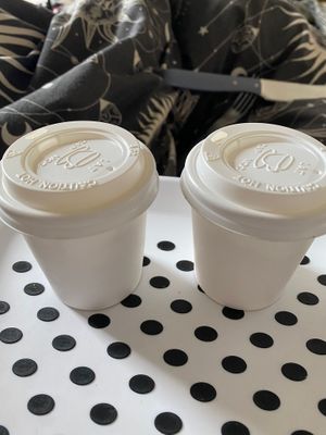 The ice cream & cream came in little pots ready to add to the crepes at Crêpeaffaire in Bromley