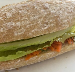 Vegan sandwich - (to which I added hummus at home)  at Délice Breton in San Juan Capistrano