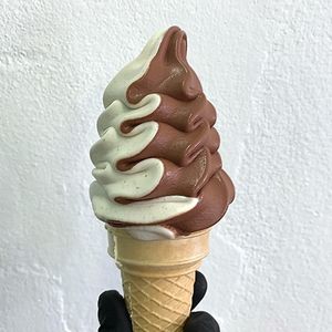 homemade mixed soft serve ice cream at FREDO in Leipzig