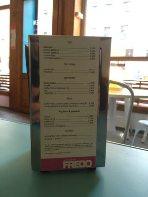 menu at FREDO in Leipzig