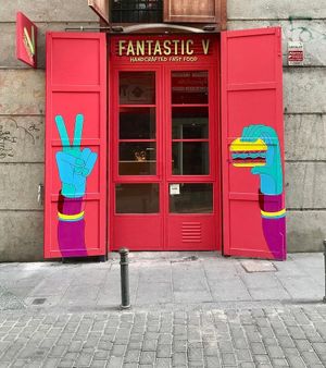 WELCOME TO 
FANTASTIC V. THE FIRST 100% VEGAN HANDCRAFTED FAST FOOD IN MADRID at Fantastic V in Madrid