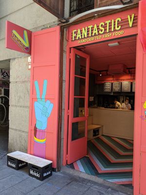 view from the street at Fantastic V in Madrid