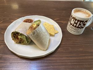 Burrito & Chai Latte  at Very Veggy-SALAD WORKS- in Fujisawa