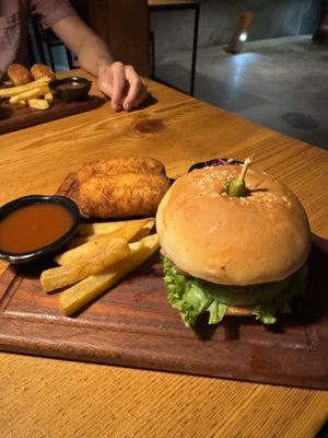 Vegan combo burgerr  at Utpala Café in Kathmandu