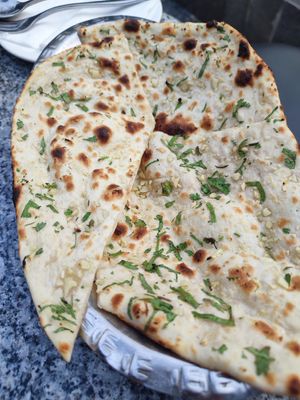 garlic naan w/o butter at Utpala Café in Kathmandu