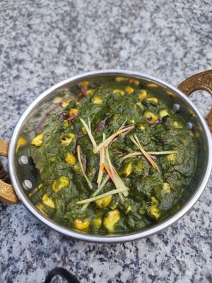 corn palak at Utpala Café in Kathmandu