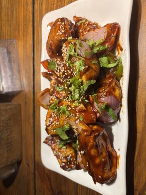 Chilly momos- fantastic!  at Utpala Café in Kathmandu