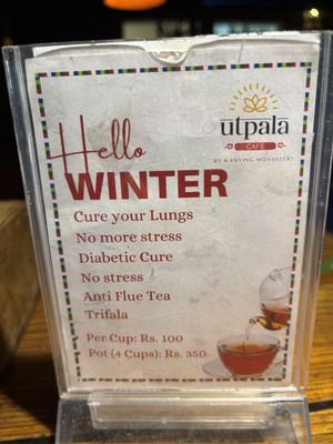 Teas  at Utpala Café in Kathmandu