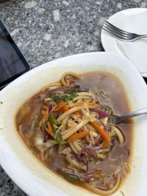 Nepali Noodle soup with amazing broth   at Utpala Café in Kathmandu