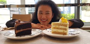 Two cakes! Yum at Food Does Matter 푸드더즈매터 in Seoul